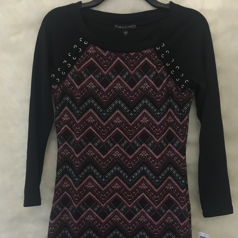 New Juniors ZigZag Printed Dress